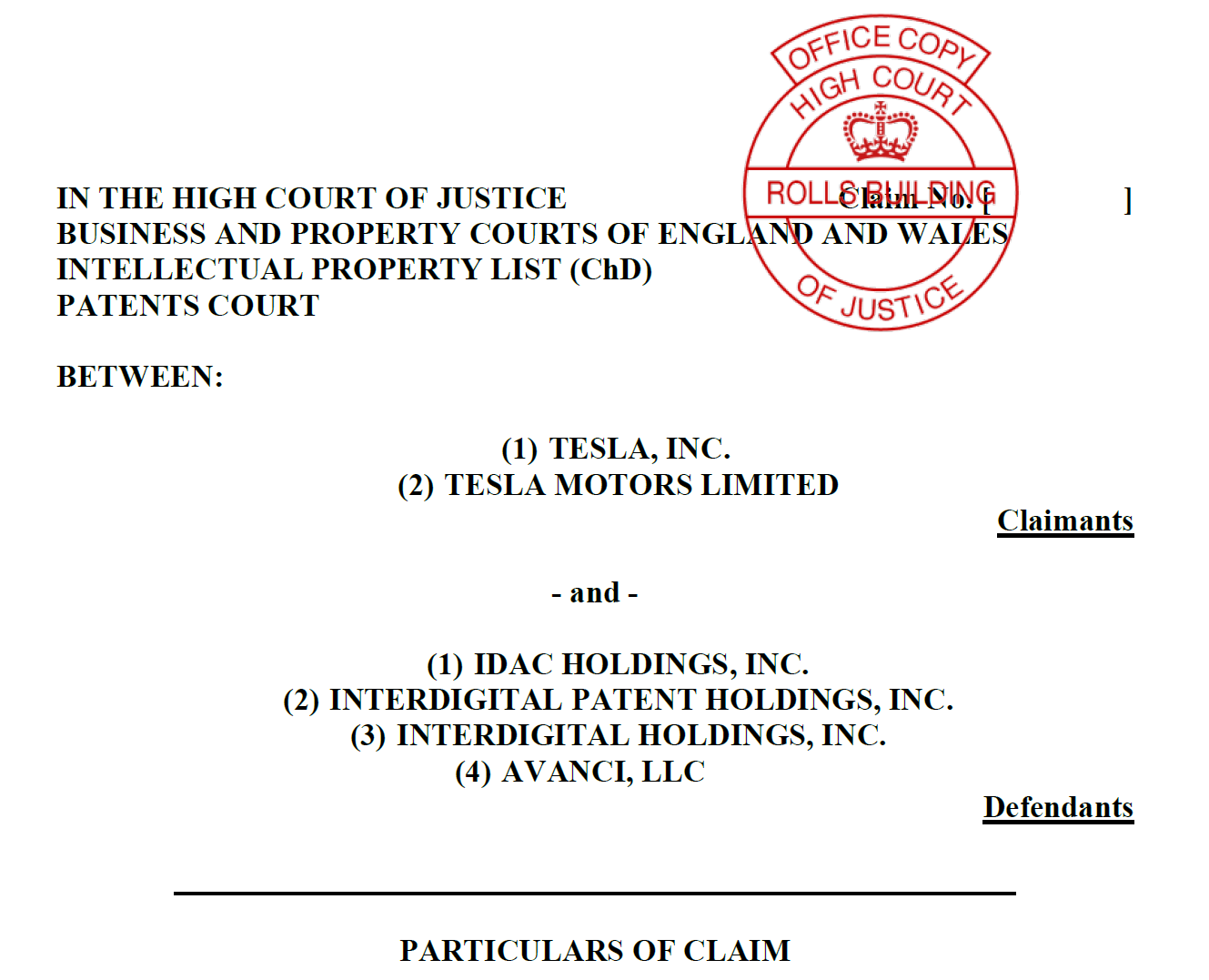 Tesla tells UK court it has Avanci 4G license but wants preferential 5G rate, estimates Avanci’s coverage at 80%